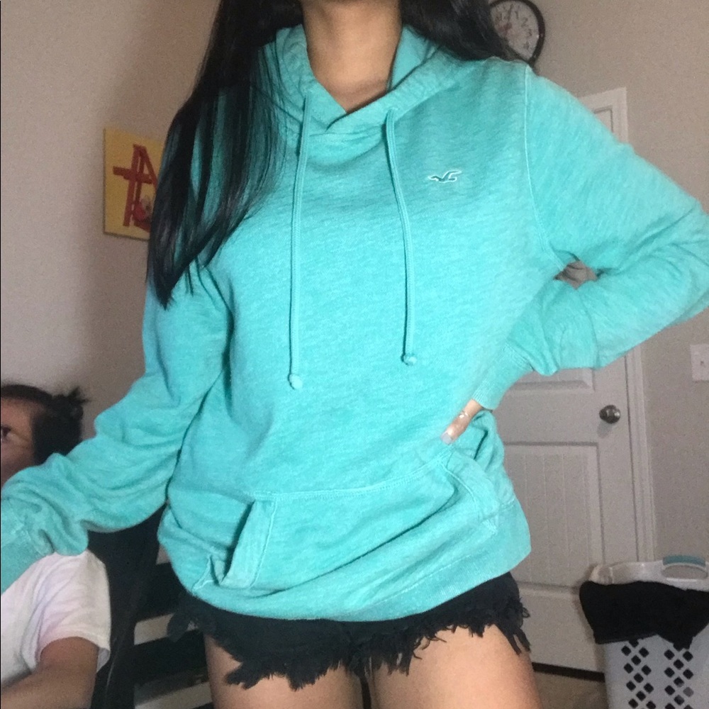 hollister teal men’s hoodie